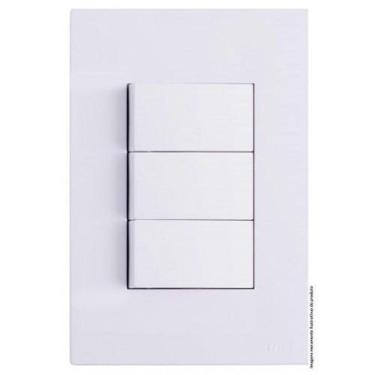 Imagem de Conjunto Interruptor Triplo Simples 4X2 Branco Brg11036-1Br