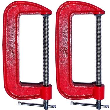 Imagem de Kit 2 Grampo Sargento 6 Pol. Tipo C Em Ferro Charbs