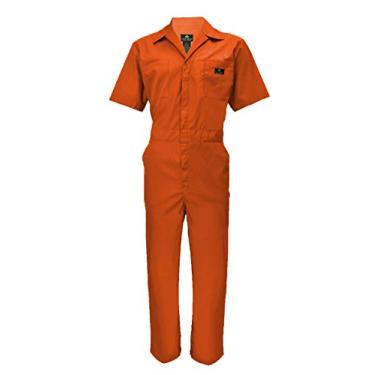 Imagem de Macaquinho masculino de manga curta com zíper Natural Uniforms, Laranja, Small