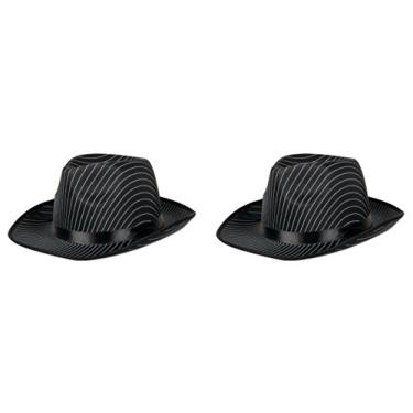 Imagem de Beistle S60234AZ2 Chapéus Gangster 2 peças, tamanho único, preto/branco