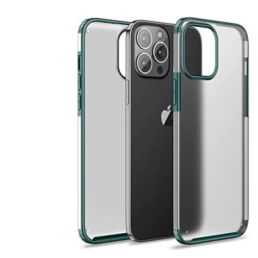 Imagem de Capa de silicone transparente skin Feel Scrub para iphone 13 12 11pro max mini x xs xr 7 8 plus se2020 capa simples fashion, verde escuro, para iphone 12 pro