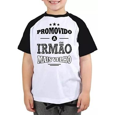 Imagem de Camiseta infantil promovido a irmão mais velho estrelas Cor:Preto;Tamanho:12