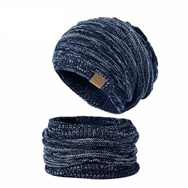 Imagem de Yajun Gorros de inverno cachecol para homens capa de rosto felpudo à prova de vento chapéu de malha quente estudante boné de equitação ao ar livre proteção de pescoço de orelh