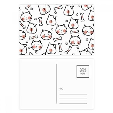 Imagem de Conjunto de cartão postal Cat Dog Bone Protect Animal Pet Lover Postal de aniversário para envio de cartão de agradecimento