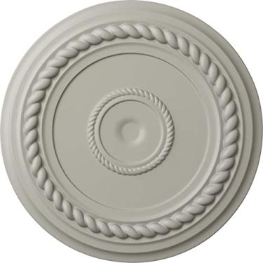 Imagem de Medalhão de teto Ekena Millwork CM18ALACS Corda Alexandria, cobre antigo, 19 5/8"OD x 1 1/2"P (Fits Canopies up to 4 5/8"), Hand-Painted Pot of Cream