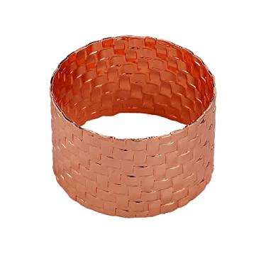 Imagem de Conjunto 4 Anéis para Guardanapos de Metal Trançado Rose 5cm x 3cm - Wolff