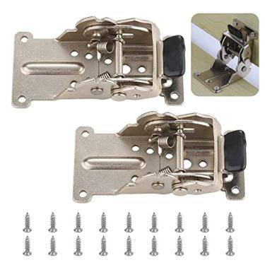 Imagem de UFURMATE Suportes dobráveis, 2 peças de suporte dobrável de aço inoxidável prata resistente suporte de extensão de trava de dobradiça de travamento automático para pernas de mesa dobráveis, bancada de trabalho (0-180 graus)