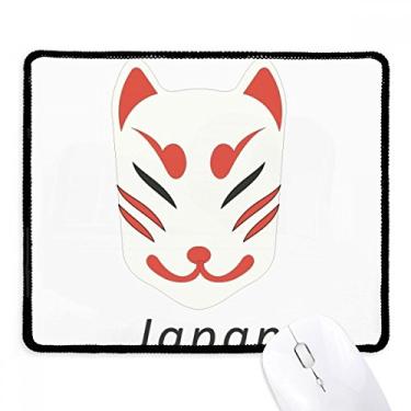 Imagem de Mousepad tradicional japonês, cabeça de raposa, borda costurada, tapete de borracha para jogos