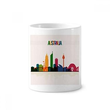 Imagem de Suporte para caneta com desenho de arranha-céus da cidade da Austrália, suporte de cerâmica, suporte para lápis