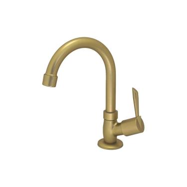 Imagem de Torneira Lavatório Acionamento 1/4 Modelo Bancada Amarelo  Bognar Metais