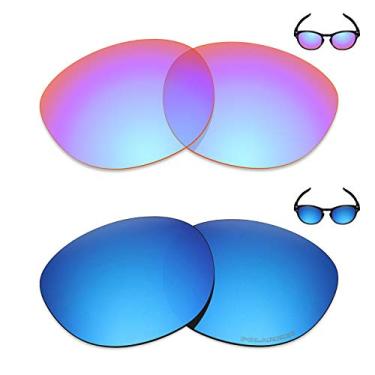 Imagem de Mryok+ 2 pares de lentes polarizadas de substituição para óculos de sol Oakley Latch – Rosa cobalto/azul gelo