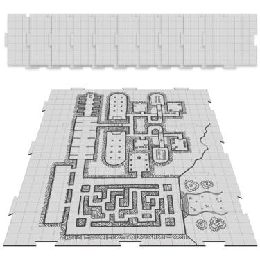 Imagem de Grid de Batalha Compacto Modular Riscável 9 peças RPG Battle Grid D&D (7x7)