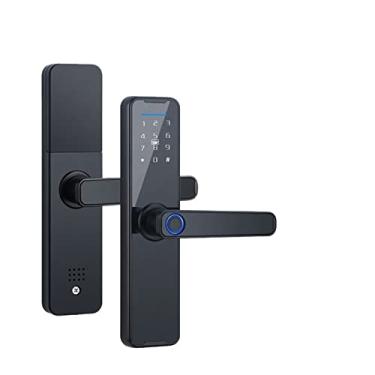 Imagem de ULTACA Fechadura de porta de impressão digital K7 Pro Black Smart Lock Tuya App BlE Desbloqueio remoto Fechadura de porta eletrônica (Cor: 4085, Tamanho da fechadura de encaixe: Vermelho Bronze)
