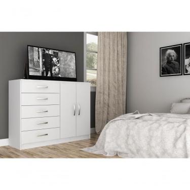 Imagem de Cômoda Austin 2 Portas 5 Gavetas - Branco Branco