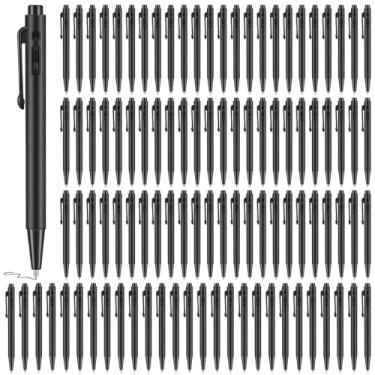 Imagem de CDOKY 100 canetas esferográficas pequenas retráteis, pequenas canetas esferográficas retráteis, pontas finas de 0,7 mm com clipe, canetas pretas de tinta pequena, canetas esferográficas de escrita
