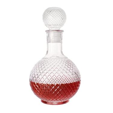 Imagem de Decantador de garrafa de licor, decantador de cristal sem chumbo, decantador de uísque de 1000 ml com tampa de vidro hermético, decantador de álcool de uísque vodka bourbon para casa, bar, presente,