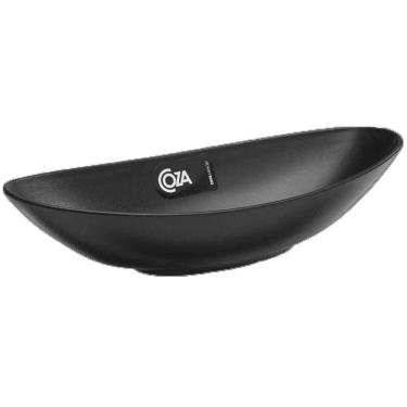 Imagem de Kit 12 Bandeja Petisqueira Travessas Canoas Restaurantes Essential Coza Pretos 350ml Plástico