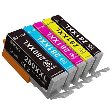 Imagem de BJ-INK Cartucho de tinta de substituição compatível para impressora Canon 280 281 XXL PGI-280XXL CLI-281XXL para Pixma TR8620 TR8520 TR7520 TS6320 TS6120 TS6220 TS8320 TS9120 TS8120 TS8220