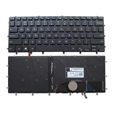 Imagem de LXDDP Teclado retroiluminado US Layout de substituição para notebook Dell XPS 15 9550 N7547 N7548 9560 para Inspiron 15 7000 15-7558 15-7568 0WDHC2 NSK-LV0BW, preto
