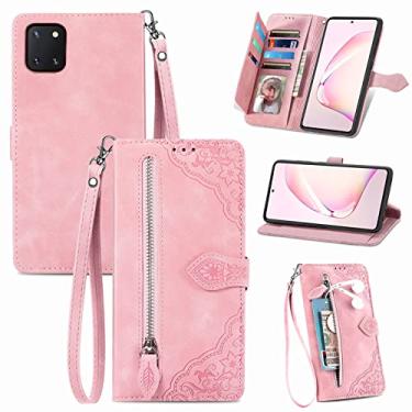 Imagem de Furiet Capa carteira compatível com Samsung Galaxy Note 10 Lite e alça de pulso de couro com suporte para cartão com suporte acessórios para celular carteira carteira de identificação de crédito para