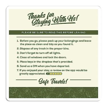 Imagem de Placa magnética de finalização de compra para VRBO e Airbnb | Design profissional e eficiente | Essenciais para aluguéis de curto prazo | 17,78 cm x 17,78 cm