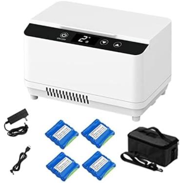 Imagem de Refrigerador de medicamentos para carro, refrigerador portátil de insulina para diabéticos, caixa de resfriamento de organização médica externa com display LED e bateria 230x145x145mm, bater