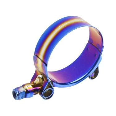 Imagem de Kyostar Braçadeira de mangueira de parafuso em T ajustável aço inoxidável titânio azul, diâmetro Ranger para 5.1 cm (45 mm -53 mm)