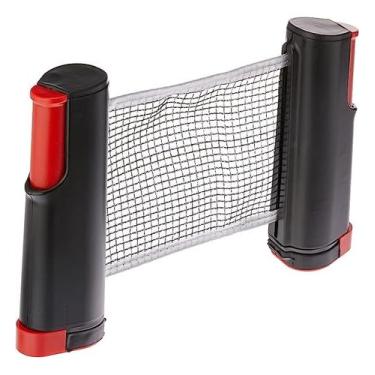 Imagem de Rede Ping Pong Profissional Retrátil Tênis De Mesa (Preto com Vermelho)