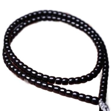 Imagem de Pulseira 108 de coco natural, faça você mesmo com manju de material antigo, colar de contas de Buda, joia de estilo oriental 6 mm x 5 mm, nylon, Nylon