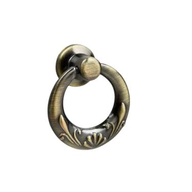 Imagem de Puxadores e puxadores de armário antigos, puxadores retrô de armário, alça redonda, gaveta, cômoda, ferragens de móveis vintage, e bronze