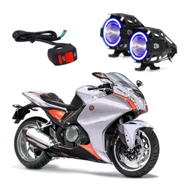 Imagem de Kit Led Farol Milha Moto Honda VFR 1200F 2010 2011 2012 2013 Angel Eye