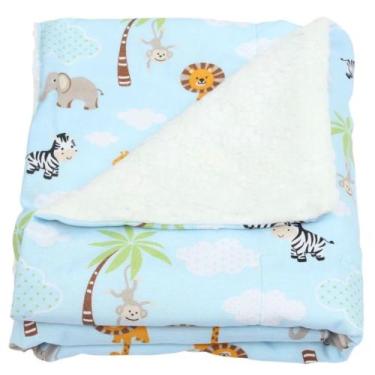 Imagem de Manta de Bebê Cobertor Coberdron Sherpa (0,75x0,75cm) Estampada Para M