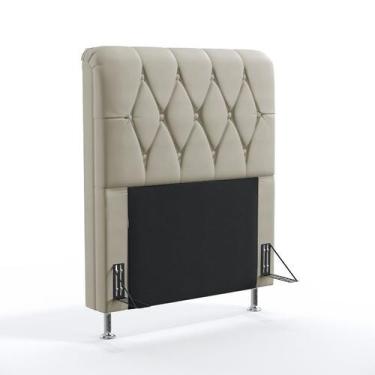 Imagem de Cabeceira Estofada Decorativa Sirius 90 Para Cama de Solteiro  Bege Ar