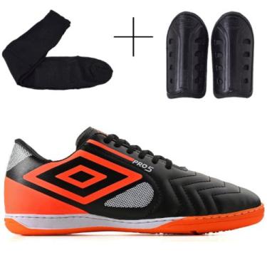 Imagem de Kit Chuteira Futsal Masculina + Meião + Caneleira Oferta Especial A Pr