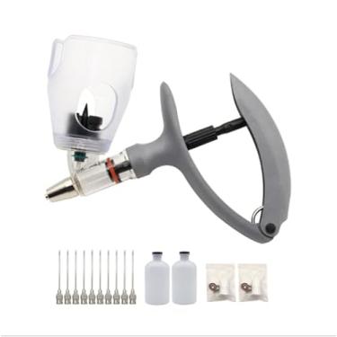 Imagem de HUIZHITENGDA 2/5 ml de gado, seringa, seringa contínua automática automática ajustável com 10 agulhas para gado de gado de gado de gado,5ml