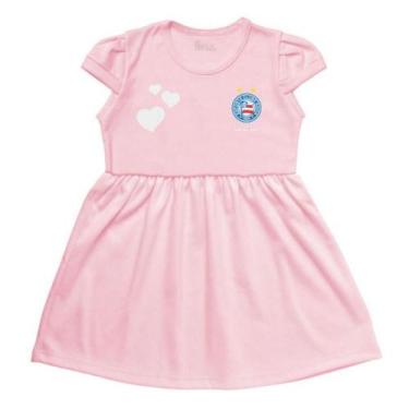Imagem de Vestido Infantil Bahia Canelado Rosa Torcida Baby, Tam 6