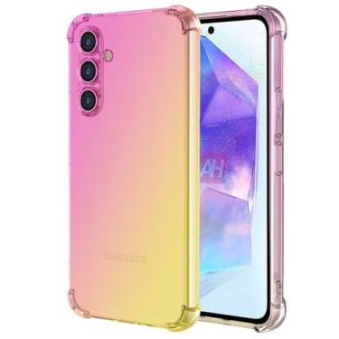Imagem de Ueokeird Capa para Galaxy A55 5G, capa para Samsung A55 SM-A556U, capa protetora de TPU flexível à prova de choque para Samsung Galaxy A55 5G rosa/dourado