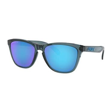 Imagem de Oakley Óculos de sol Frogskins preto cristal com lente polarizada Prizm Sapphire + adesivo