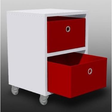 Imagem de Mesa de cabeceira gaveteiro Organibox com 2 gavetas e rodízios 32x39,5