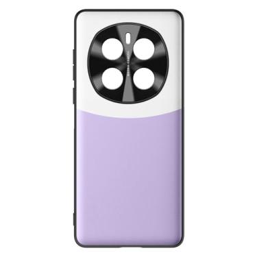 Imagem de POYUFRG Capa de couro para Honor Magic 7 Pro/7, capa de telefone de proteção de lente ultrafina fosca leve capa de proteção contra choque, roxa, 7pro