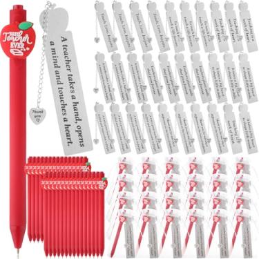 Imagem de Mooliwe Os presentes de agradecimento ao professor incluem caneta esferográfica em forma de maçã com marcador de livro de metal inspirador para professores, material de escritório escolar (30