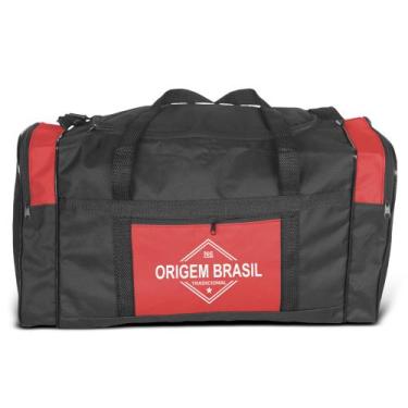Imagem de Bolsa de Viagem e Academia Média N8 Lona Origem Brasil, Vermelho