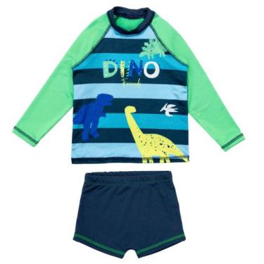 Imagem de Conjunto Menino Blusa Sunga Juvenil Praia Natação Piscina - Fofotinhos