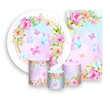 Imagem de Kit Painel De Festa + Trio Capa Cilindro + Faixa Veste Fácil - Borbole