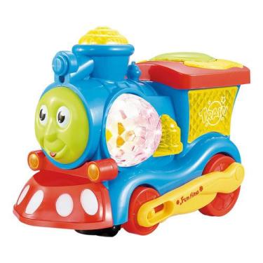 Imagem de Trenzinho Bate e Volta DM Toys com Som e Luz Ref. 5101, Azul