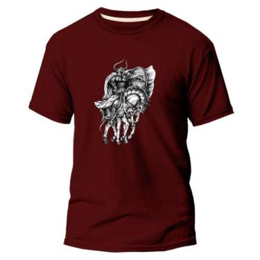 Imagem de Camiseta Algodão Premium Lisa Estampa Digital Cavalo Heroi   - NoBrand