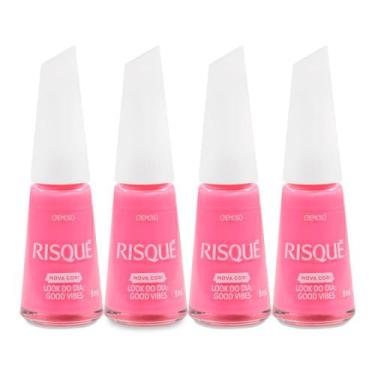Imagem de Kit 4 Esmalte Risqué Cremoso Nova Cor Look do Dia Good Vibes 8ml