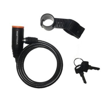Imagem de Cadeado bicicleta moto c/ chave MaxTrava 6 mm x 1000 mm c/ suporte