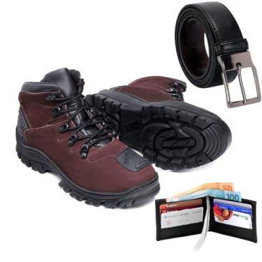 Imagem de Bota Masculina Moderna Esportiva Cano Baixo Casual em Couro + Correia 