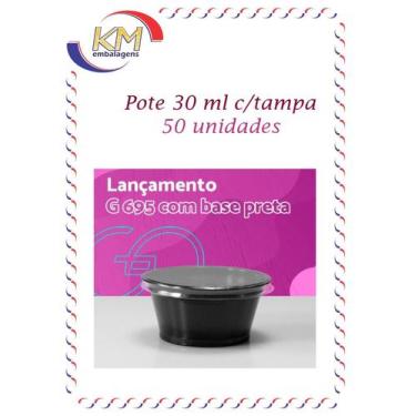 Imagem de Pote 30 ml c/ tampa - 50 unidades - geléia, maionese, molho, shoyu, mo